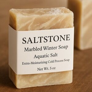 SALTSTONE-Marbled‎ Winter Soap BarAquatic Salt Extra-Moisturizing  5oz